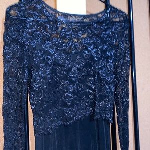 Roberta dress. Black dress + lace long sleeve top